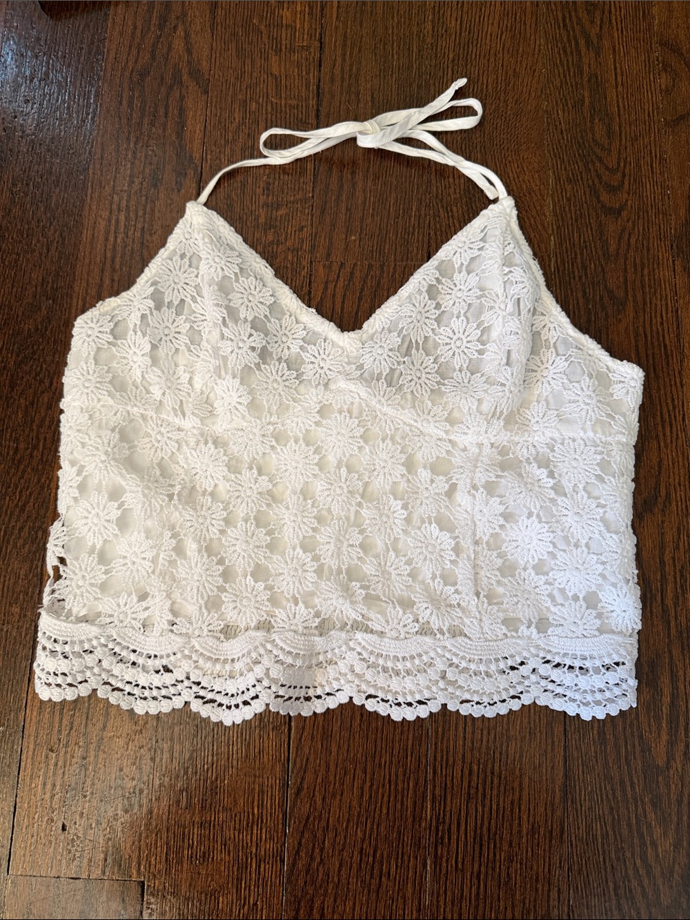 Hollister White Lace Halter Camisole